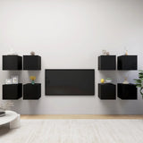 NNEVL Wall Mounted TV Cabinets 8 pcs Black 30.5x30x30 cm