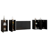 NNEVL TV Cabinets 4 pcs Black 30.5x30x60 cm Chipboard
