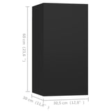 NNEVL TV Cabinets 4 pcs Black 30.5x30x60 cm Chipboard