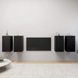 NNEVL TV Cabinets 4 pcs Black 30.5x30x60 cm Chipboard