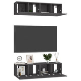 NNEVL TV Cabinets 4 pcs Grey 60x30x30 cm Chipboard