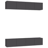 NNEVL TV Cabinets 4 pcs Grey 80x30x30 cm Engineered Wood