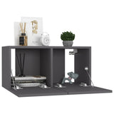 NNEVL 10 Piece TV Cabinet Set Grey Chipboard
