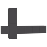 NNEVL 5 Piece TV Cabinet Set Grey Chipboard