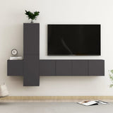 NNEVL 5 Piece TV Cabinet Set Grey Chipboard