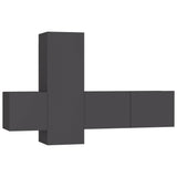 NNEVL 3 Piece TV Cabinet Set Grey Engineered Wood