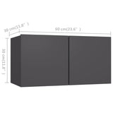 NNEVL 3 Piece TV Cabinet Set Grey Engineered Wood