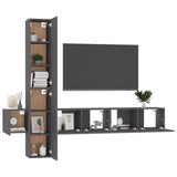 NNEVL 5 Piece TV Cabinet Set Grey Engineered Wood