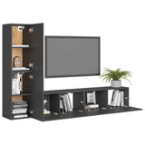 NNEVL 4 Piece TV Cabinet Set Grey Engineered Wood