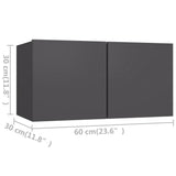 NNEVL 4 Piece TV Cabinet Set Grey Chipboard