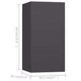 NNEVL 4 Piece TV Cabinet Set Grey Chipboard