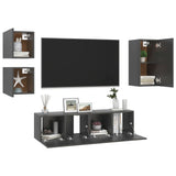 NNEVL 5 Piece TV Cabinet Set Grey Chipboard