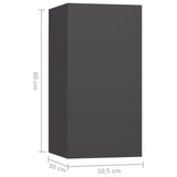 NNEVL 5 Piece TV Cabinet Set Grey Chipboard