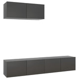NNEVL TV Cabinets 3 pcs Grey Engineered Wood