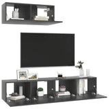 NNEVL TV Cabinets 3 pcs Grey Engineered Wood
