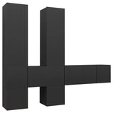 NNEVL 7 Piece TV Cabinet Set Grey Chipboard