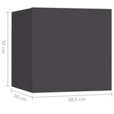 NNEVL 7 Piece TV Cabinet Set Grey Chipboard