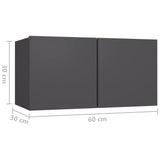 NNEVL 7 Piece TV Cabinet Set Grey Chipboard