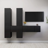 NNEVL 7 Piece TV Cabinet Set Grey Chipboard