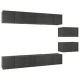 NNEVL TV Cabinets 8 pcs Grey Chipboard