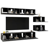 NNEVL TV Cabinets 8 pcs Grey Chipboard