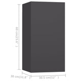 NNEVL 7 Piece TV Cabinet Set Grey Chipboard