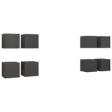 NNEVL Wall Mounted TV Cabinets 8 pcs Grey 30.5x30x30 cm