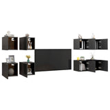 NNEVL Wall Mounted TV Cabinets 8 pcs Grey 30.5x30x30 cm