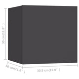 NNEVL Wall Mounted TV Cabinets 8 pcs Grey 30.5x30x30 cm