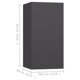 NNEVL TV Cabinets 4 pcs Grey 30.5x30x60 cm Chipboard