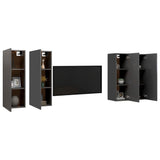 NNEVL TV Cabinets 4 pcs Grey 30.5x30x90 cm Chipboard
