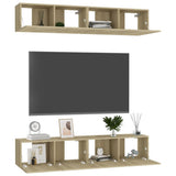 NNEVL TV Cabinets 4 pcs Sonoma Oak 80x30x30 cm Engineered Wood