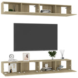 NNEVL TV Cabinets 4 pcs Sonoma Oak 100x30x30 cm Chipboard
