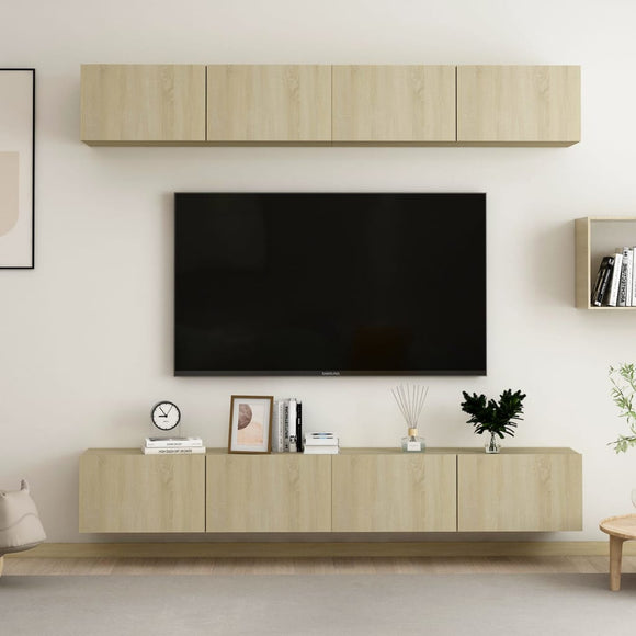 NNEVL TV Cabinets 4 pcs Sonoma Oak 100x30x30 cm Chipboard