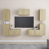 NNEVL 7 Piece TV Cabinet Set Sonoma Oak Chipboard