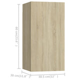 NNEVL 4 Piece TV Cabinet Set Sonoma Oak Chipboard