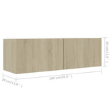 NNEVL TV Cabinets 3 pcs Sonoma Oak Chipboard