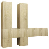 NNEVL 7 Piece TV Cabinet Set Sonoma Oak Chipboard