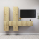 NNEVL 7 Piece TV Cabinet Set Sonoma Oak Chipboard