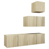 NNEVL 4 Piece TV Cabinet Set Sonoma Oak Chipboard