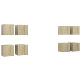 NNEVL Wall Mounted TV Cabinets 8 pcs Sonoma Oak 30.5x30x30 cm
