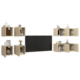 NNEVL Wall Mounted TV Cabinets 8 pcs Sonoma Oak 30.5x30x30 cm