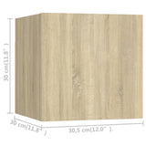 NNEVL Wall Mounted TV Cabinets 8 pcs Sonoma Oak 30.5x30x30 cm