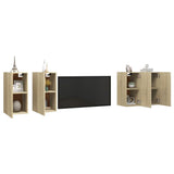 NNEVL TV Cabinets 4 pcs Sonoma Oak 30.5x30x60 cm Chipboard