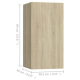 NNEVL TV Cabinets 4 pcs Sonoma Oak 30.5x30x60 cm Chipboard