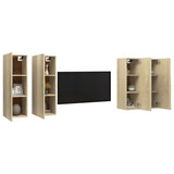 NNEVL TV Cabinets 4 pcs Sonoma Oak 30.5x30x90 cm Chipboard