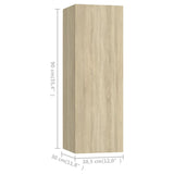 NNEVL TV Cabinets 4 pcs Sonoma Oak 30.5x30x90 cm Chipboard