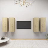 NNEVL TV Cabinets 4 pcs Sonoma Oak 30.5x30x90 cm Chipboard