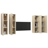 NNEVL TV Cabinets 4 pcs Sonoma Oak 30.5x30x110 cm Chipboard