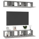 NNEVL TV Cabinets 4 pcs Concrete Grey 80x30x30 cm Engineered Wood